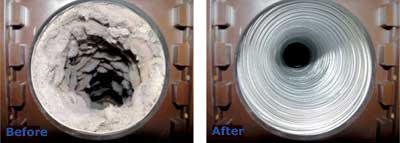 Dryer Vent Cleaning before and After of Minneapolis and the Twin Cities